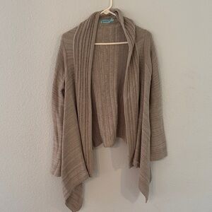 Elegant Taupe Open Front Cardigan